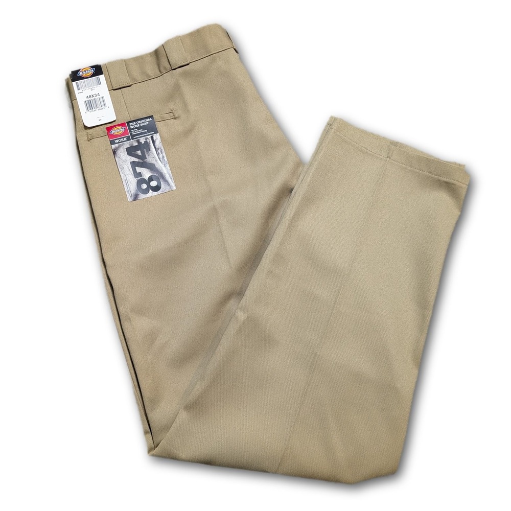 Dickies WORK Mens Pants 874 Khaki 48x34 Pant Twill Original Fit Casual Workwear